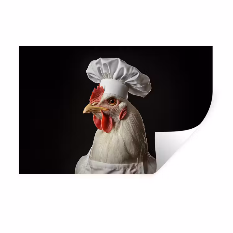 Muursticker - Kok - Rood - Kip — 1