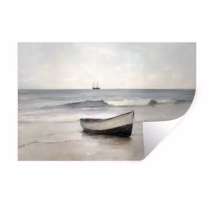 Muursticker - Roeiboot - Zee - Horizon — 1