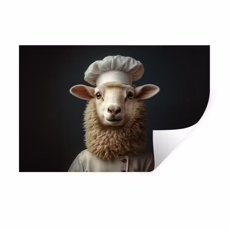 Muursticker - Schaap - Wol - Kok — 1