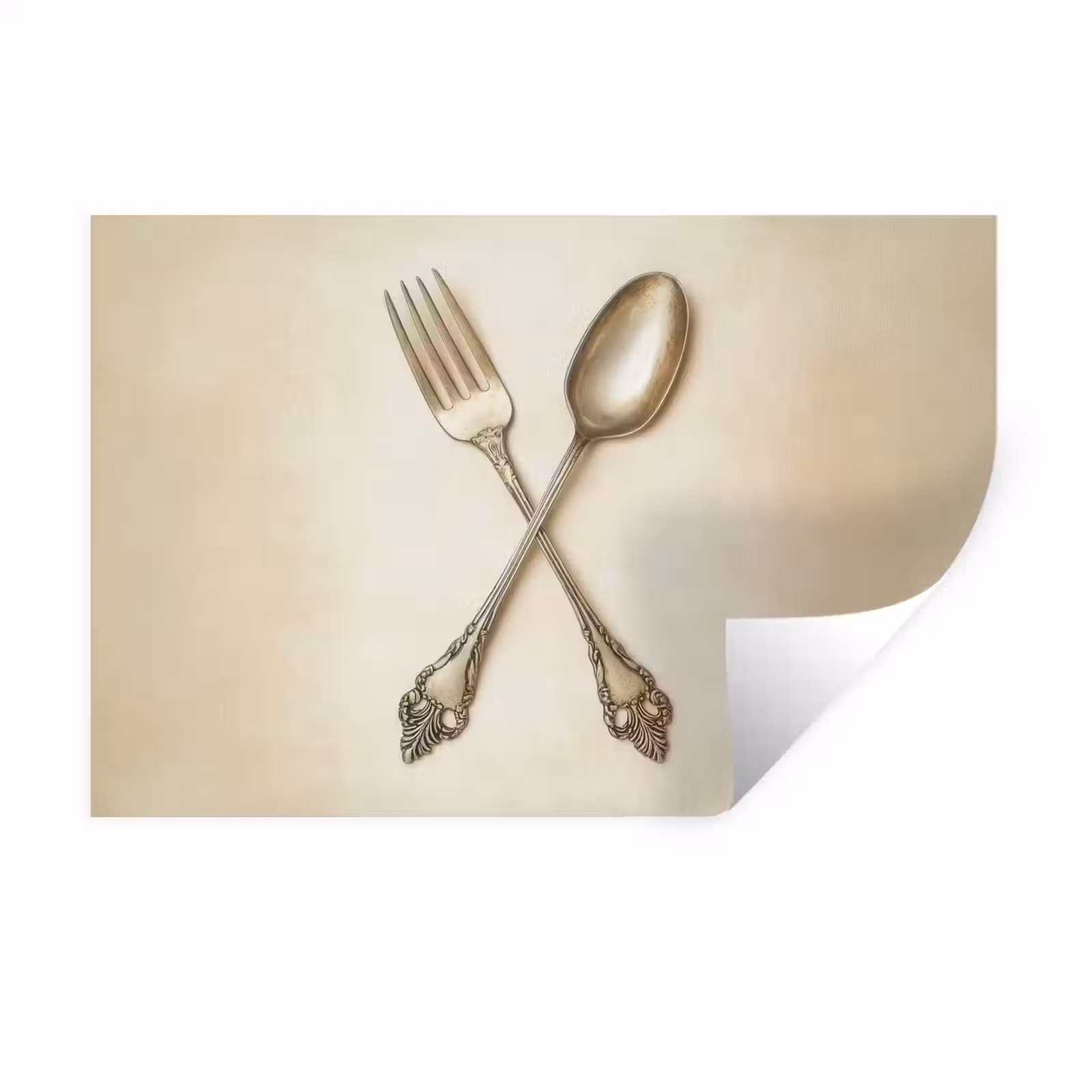 Muursticker - Beige - Vintage - Bestek — 1