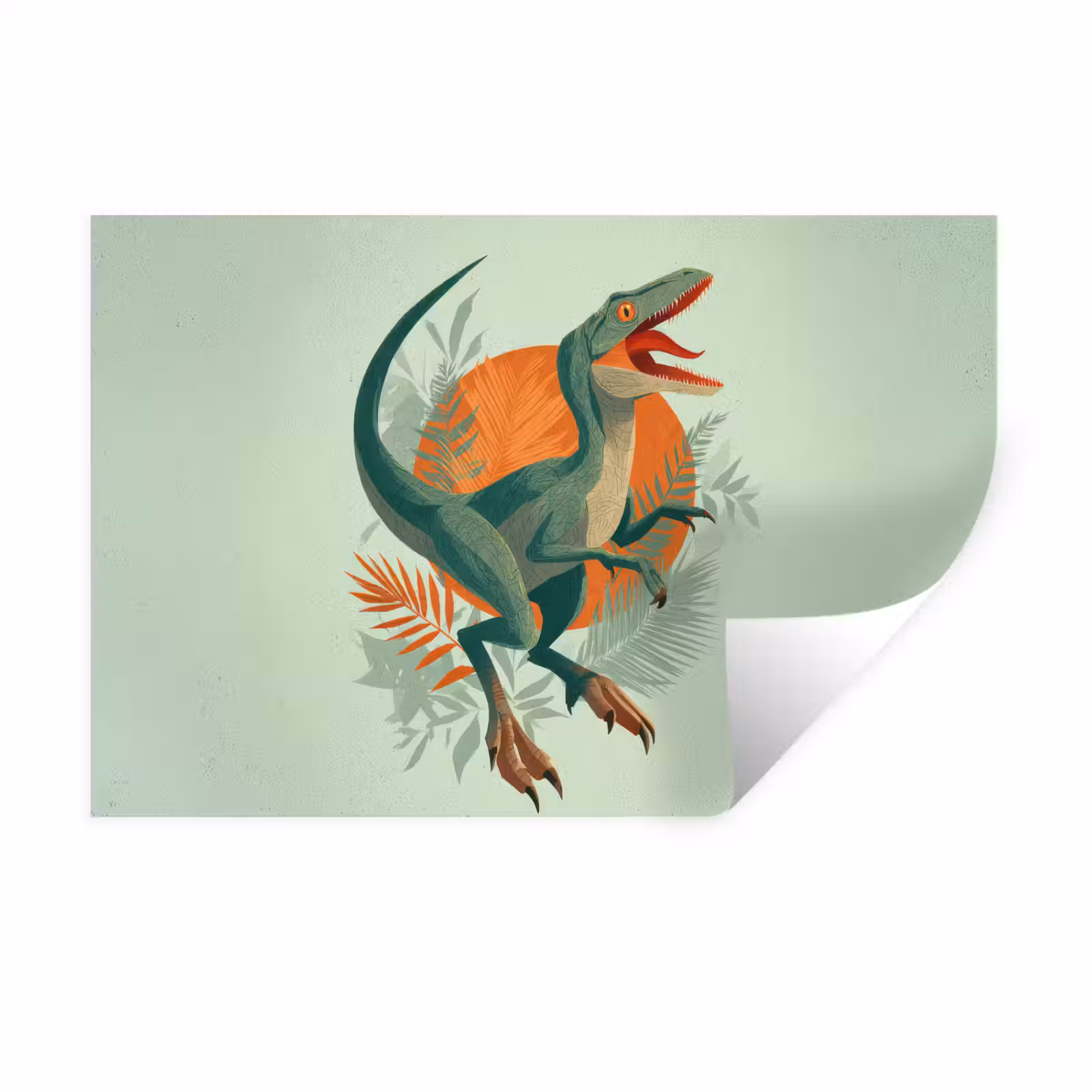 Muursticker - Dino - Bladeren - Grafisch - Groen — 1