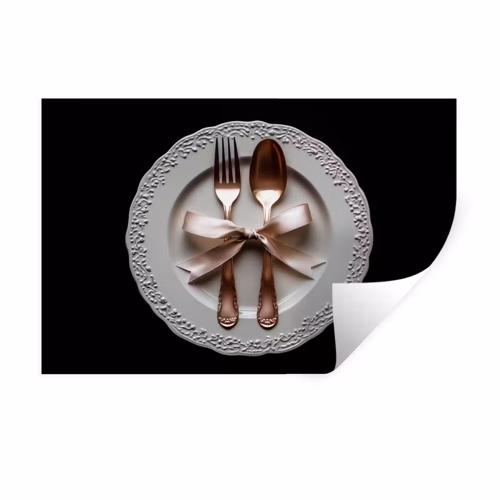 Muursticker - Rose - Strik - Bestek — 1