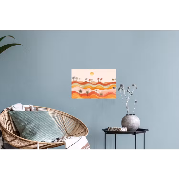 Muursticker - Abstract landschap - Palmbomen - Kleurrijk — 4