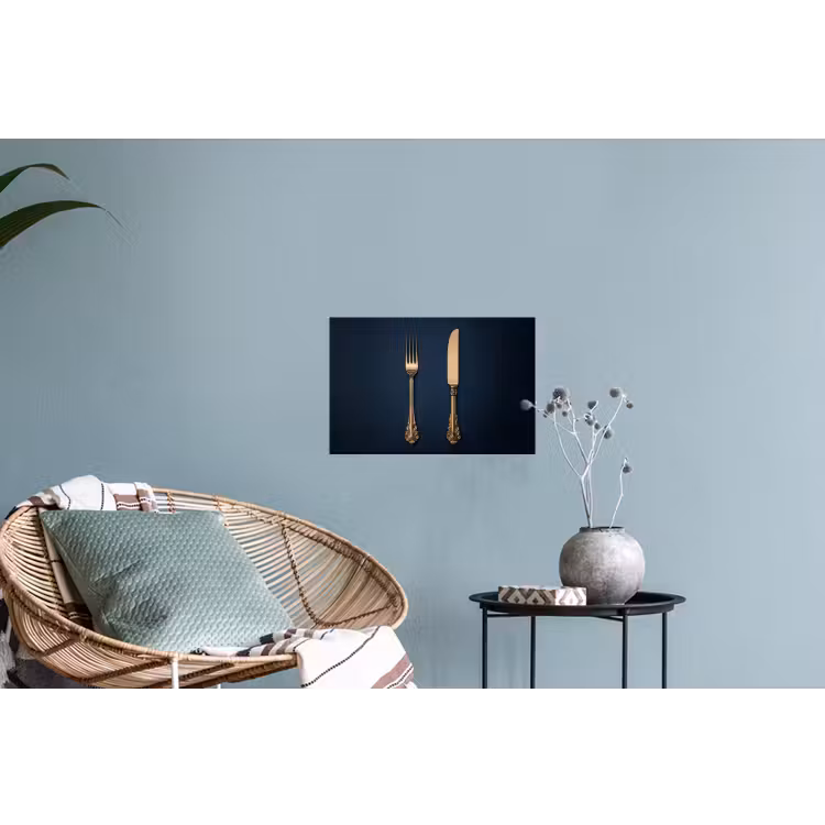 Muursticker - Bestek - Donkerblauw - Goud — 4