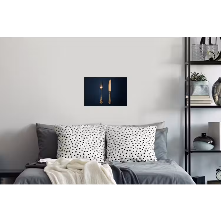 Muursticker - Bestek - Donkerblauw - Goud — 5