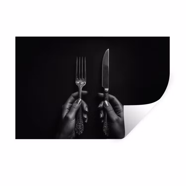 Muursticker - Bestek - Zwart - Wit — 1