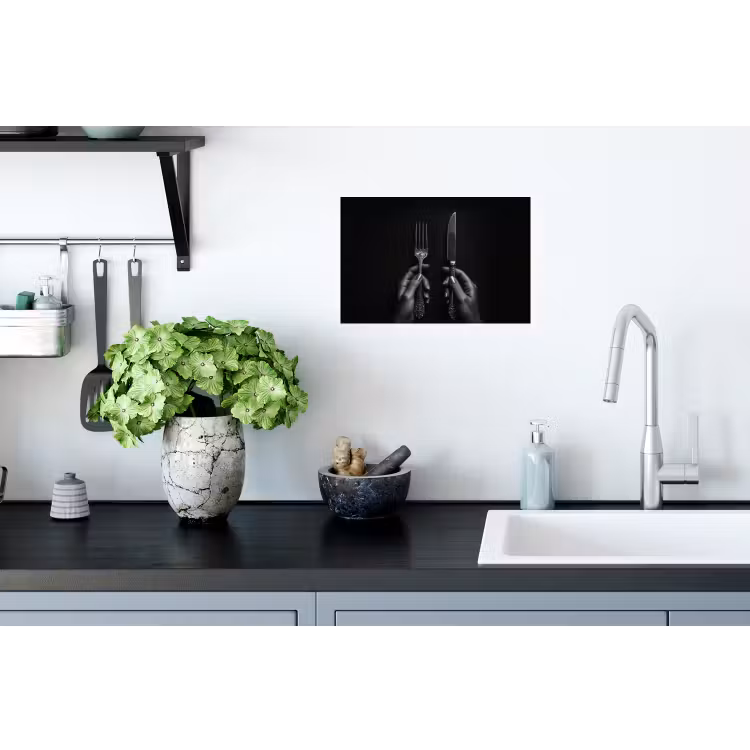 Muursticker - Bestek - Zwart - Wit — 2
