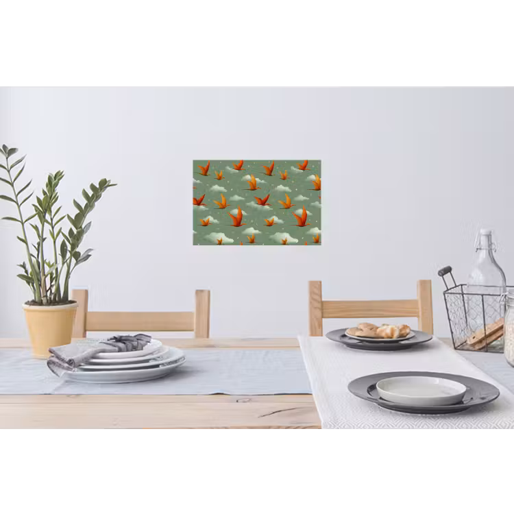 Muursticker - Dinosaurussen - Wolken - Sterren - Oranje — 3