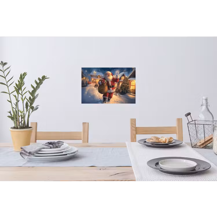 Muursticker - Kerstman - Dorp - Hert - Donker — 3