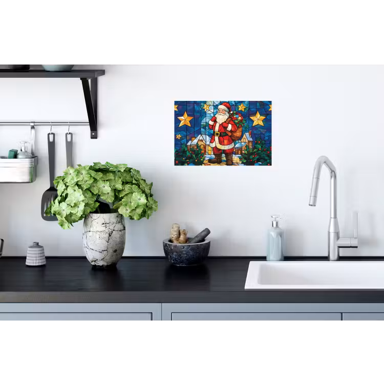 Muursticker - Kerstman - Glas - Kleurrijk — 2