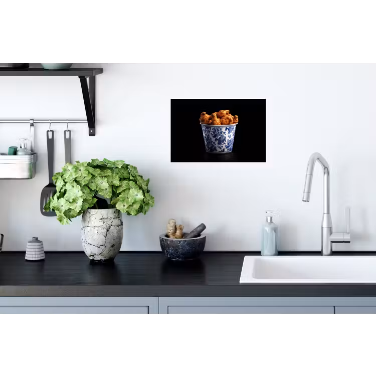 Muursticker - Kip - Bucket - Delfts blauw - Lekker — 2
