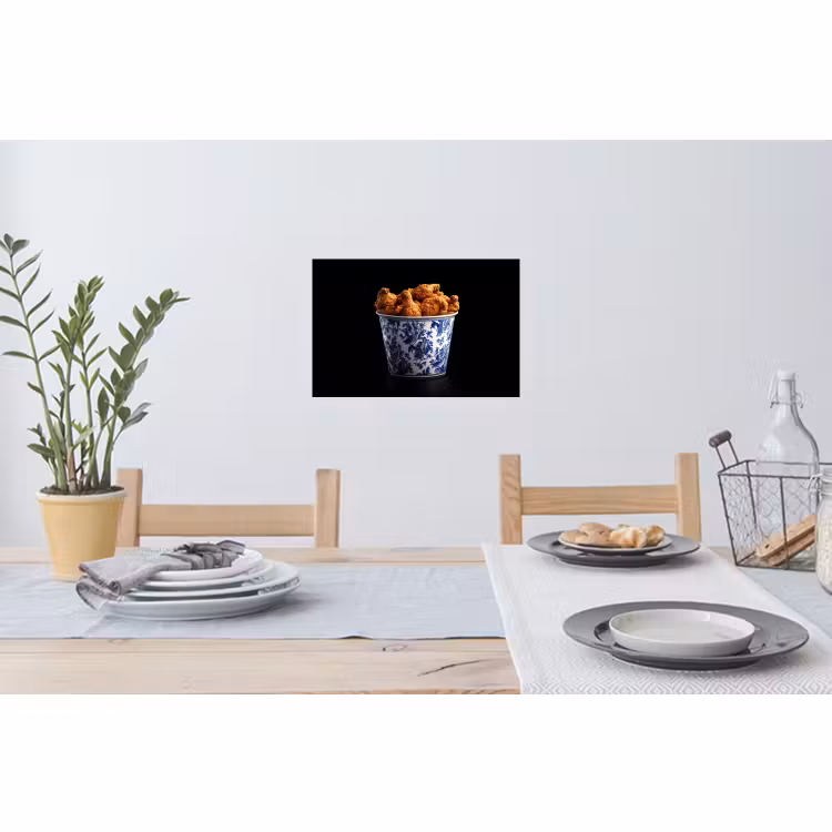 Muursticker - Kip - Bucket - Delfts blauw - Lekker — 3