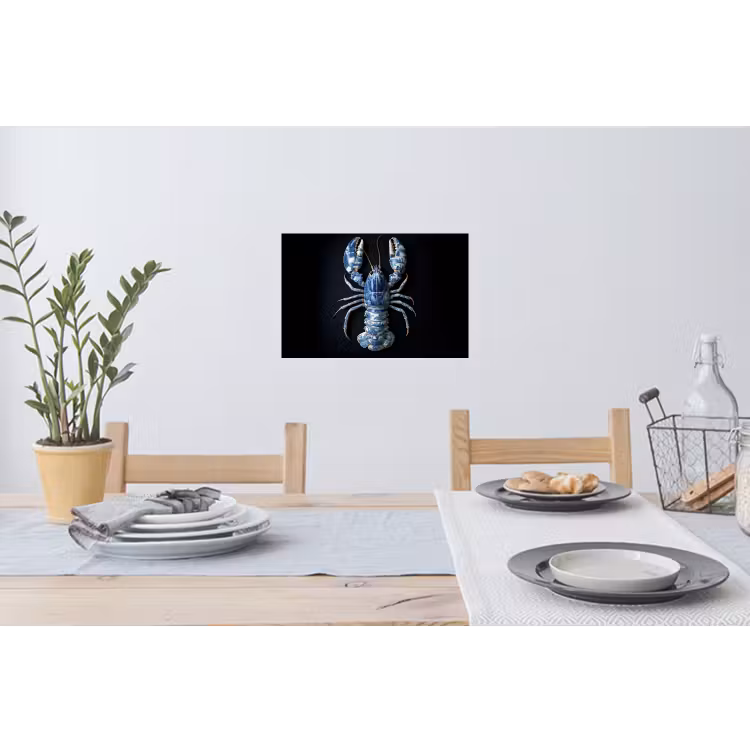Muursticker - Kreeft - Delftsblauw - Schild - Stoer — 3