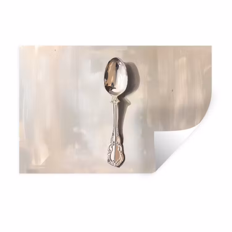Muursticker - Lepel - Verf - Zilver — 1