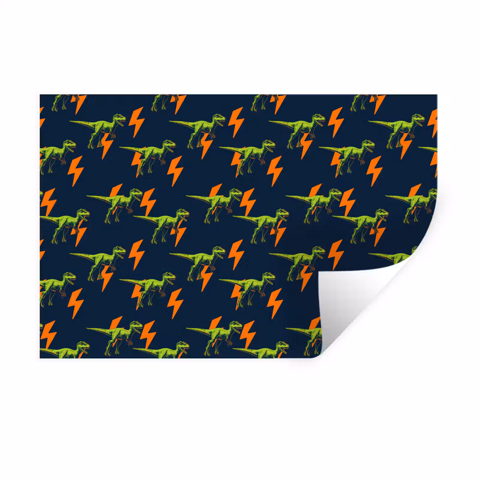 Muursticker - Bliksemschichten - Oranje - Dinosaurussen — 1