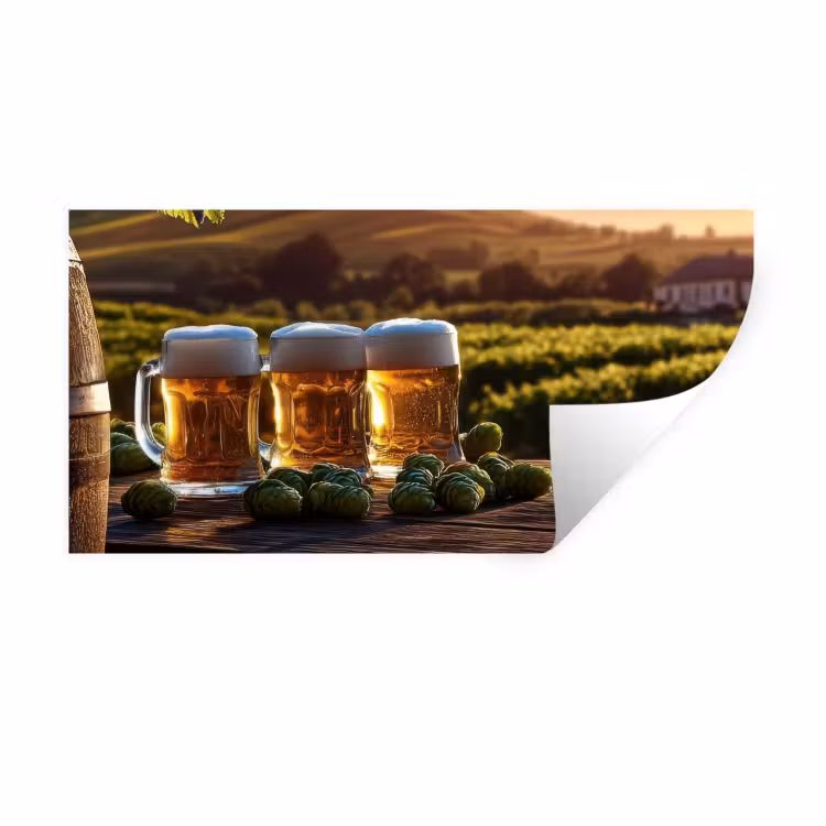 Muursticker - Bier - Hop - Landschap — 1
