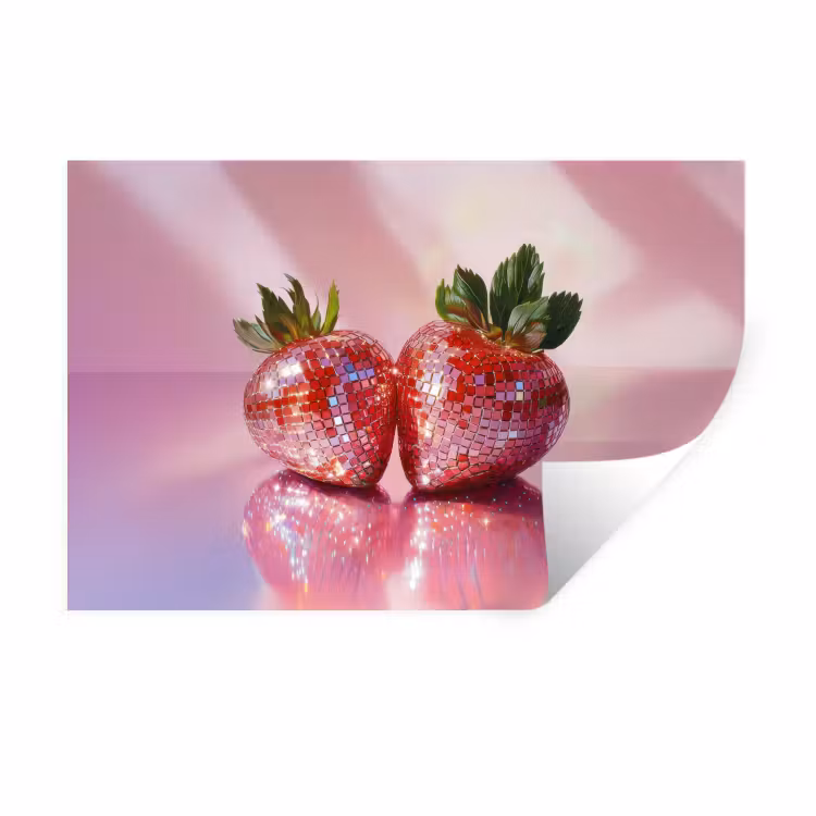 Muursticker - Disco - Fruit - Glitter - Strawberry — 1