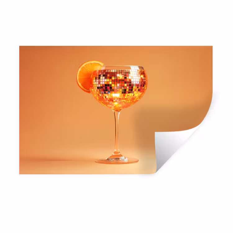 Muursticker - Drank - Oranje - Glitter - Disco — 1