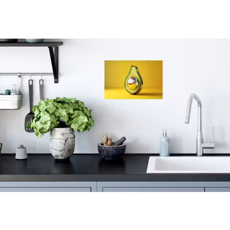 Muursticker - Avocado - Discobal - Geel - Glitter — 2