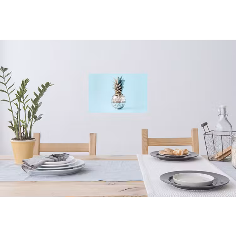 Muursticker - Blauw - Ananas - Disco - Discobal — 3