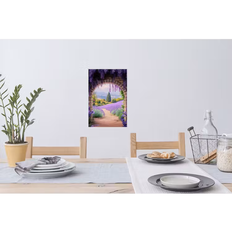 Muursticker - Doorkijk - Lavendel - Bloemen - Paars - Poort — 3