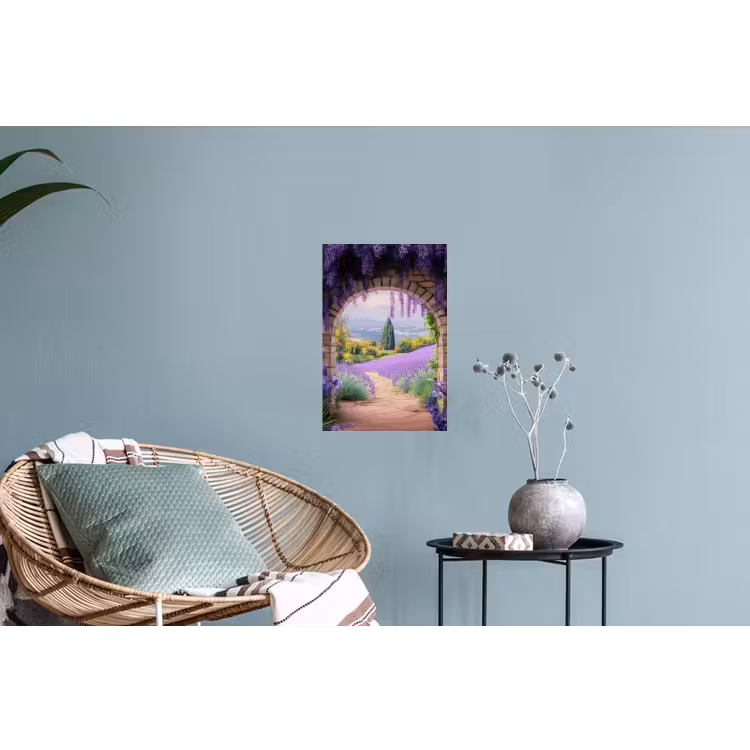 Muursticker - Doorkijk - Lavendel - Bloemen - Paars - Poort — 4