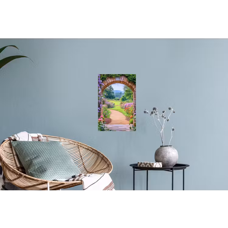 Muursticker - Doorkijk - Poort - Bloemen - Tuin — 4