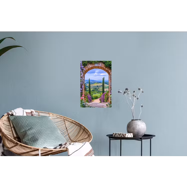 Muursticker - Doorkijk - Toscane - Landschap - Poort — 4