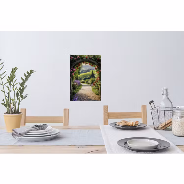 Muursticker - Doorkijk - Tuinboog - Bloemen - Natuur - Pad — 3