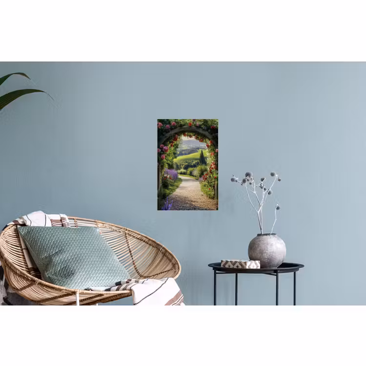 Muursticker - Doorkijk - Tuinboog - Bloemen - Natuur - Pad — 4