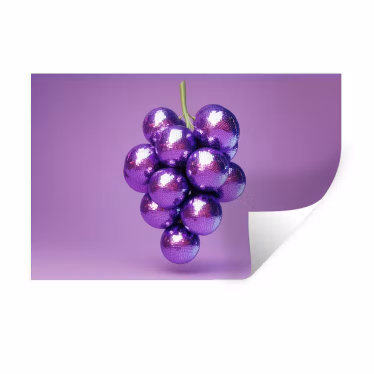 Muursticker - Druif - Disco - Glitter - Paars — 1
