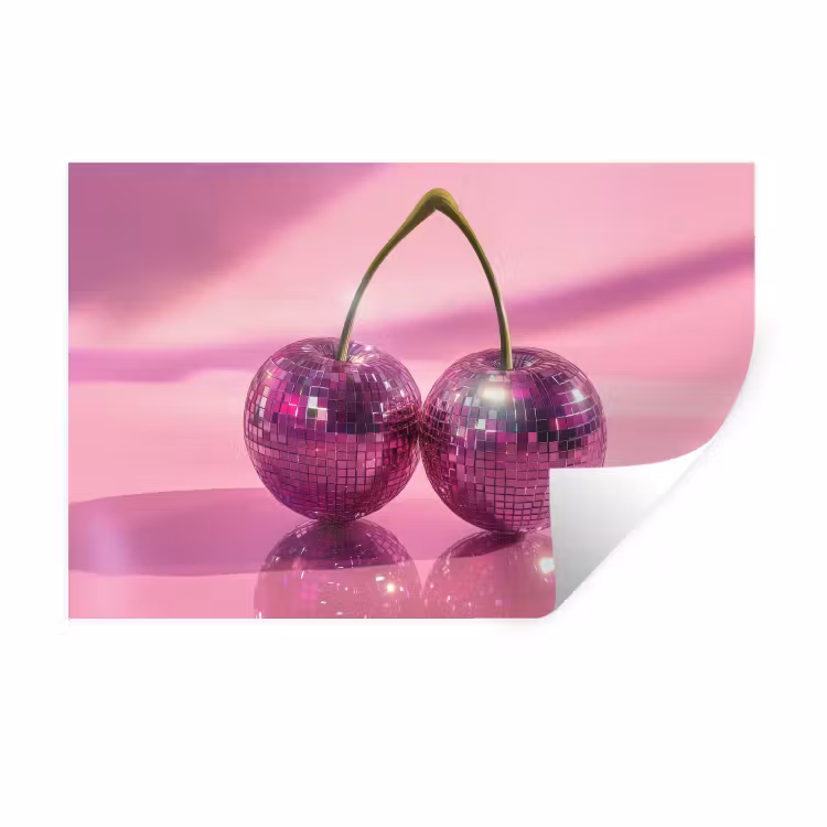 Muursticker - Glitter - Discobol - Roze - Kersen — 1