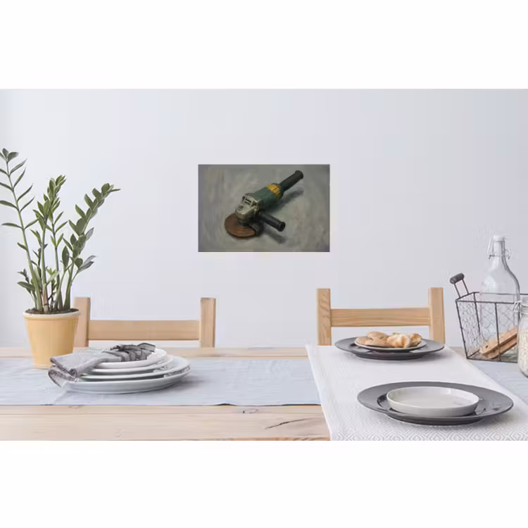 Muursticker - Haakse slijper - Schilderij - Gereedschap — 3