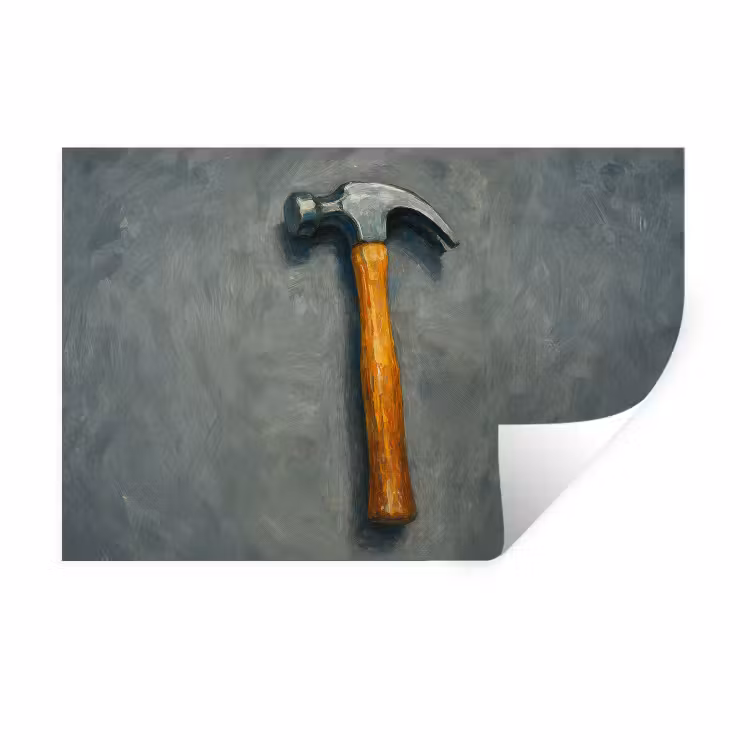 Muursticker - Hamer - Schilderij - Gereedschap — 1
