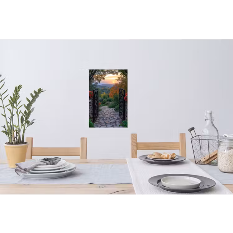 Muursticker - Landschap - Hek - Pad - Zonsondergang - Natuur — 3