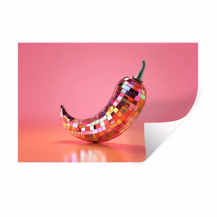 Muursticker - Peper - Disco - Rood - Glitter — 1