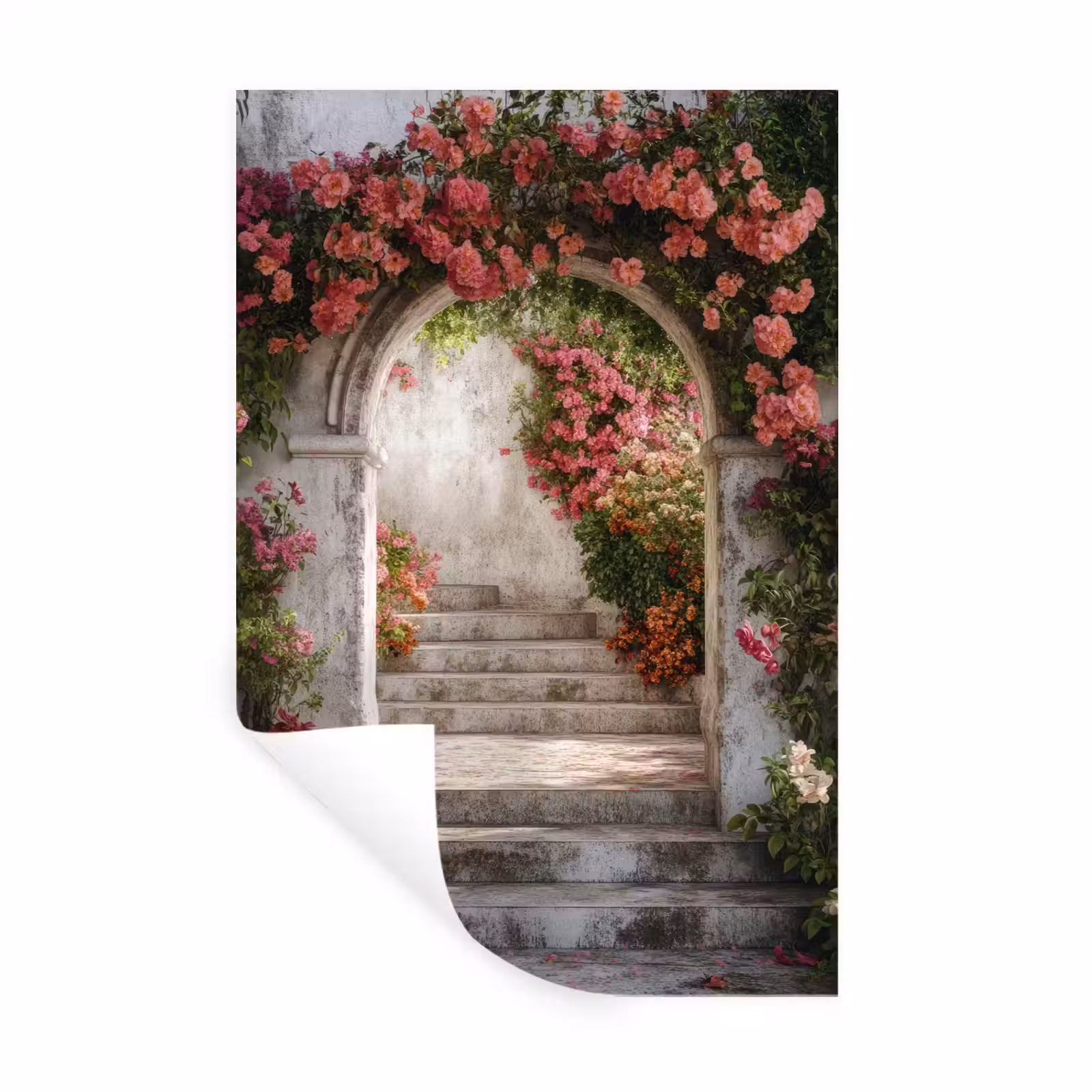 Muursticker - Doorkijk - Rozen - Vintage - Poort — 1