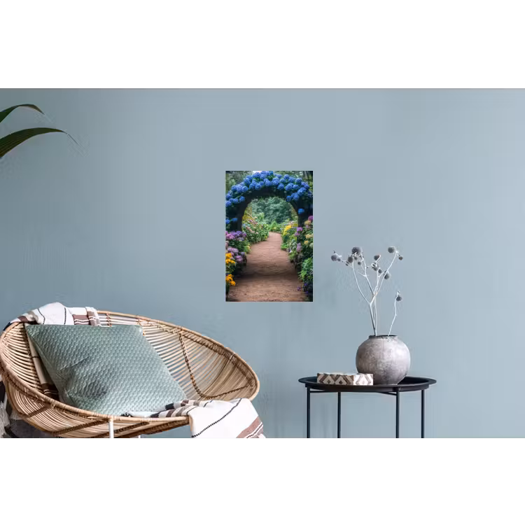 Muursticker - Doorkijk - Bloemen - Hortensia - Pad — 4