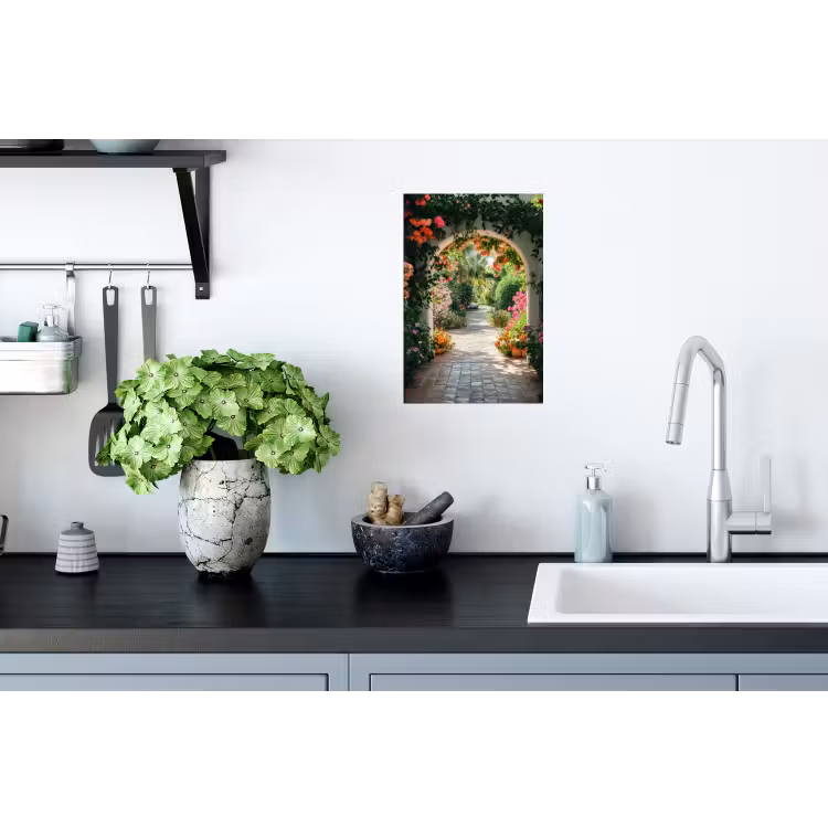 Muursticker - Doorkijk - Bloemen - Natuur - Bloementuin — 2