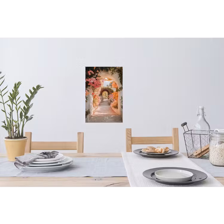 Muursticker - Doorkijk - Boog - Bloemen - Pastel — 3