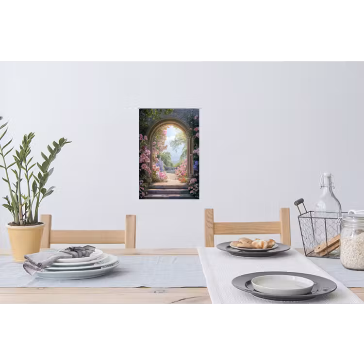 Muursticker - Doorkijk - Rozen - Vintage - Bloemen — 3