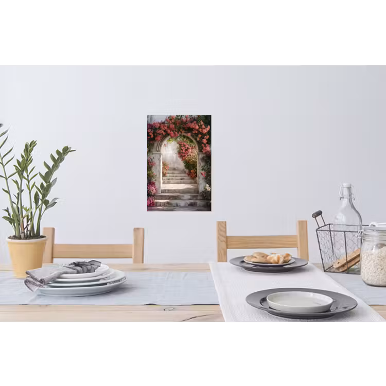 Muursticker - Doorkijk - Rozen - Vintage - Poort — 3