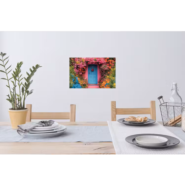Muursticker - Bloemen - Deur - Roze — 3