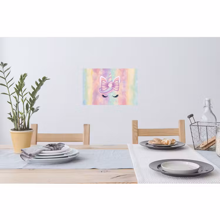 Muursticker - Eenhoorn - Glitters - Regenboog - Pastel — 3