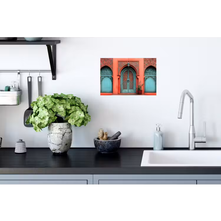 Muursticker - Lantaarn - Deur - Turquoise — 2
