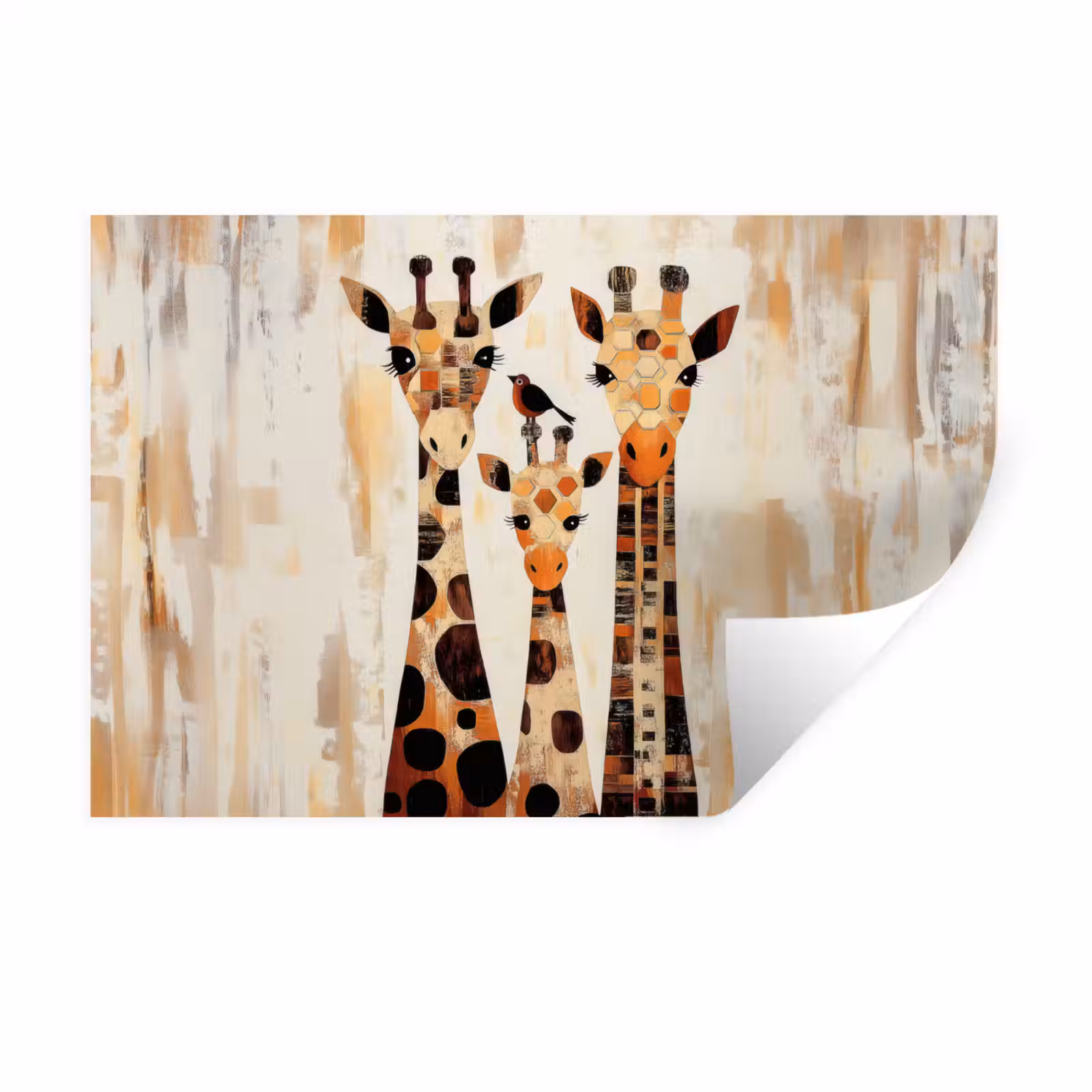 Muursticker - Giraffen - Cartoon - Crème — 1