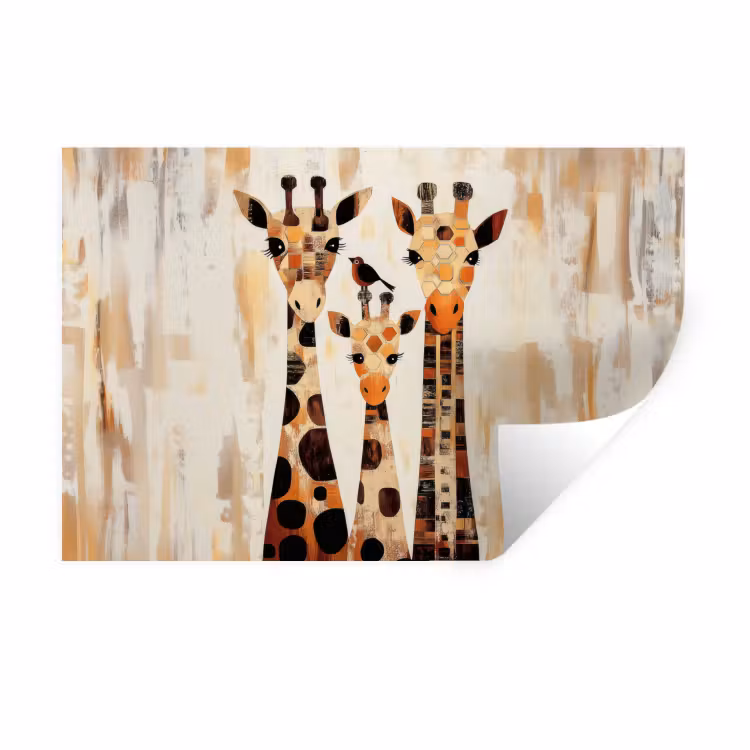 Muursticker - Giraffen - Cartoon - Crème — 1