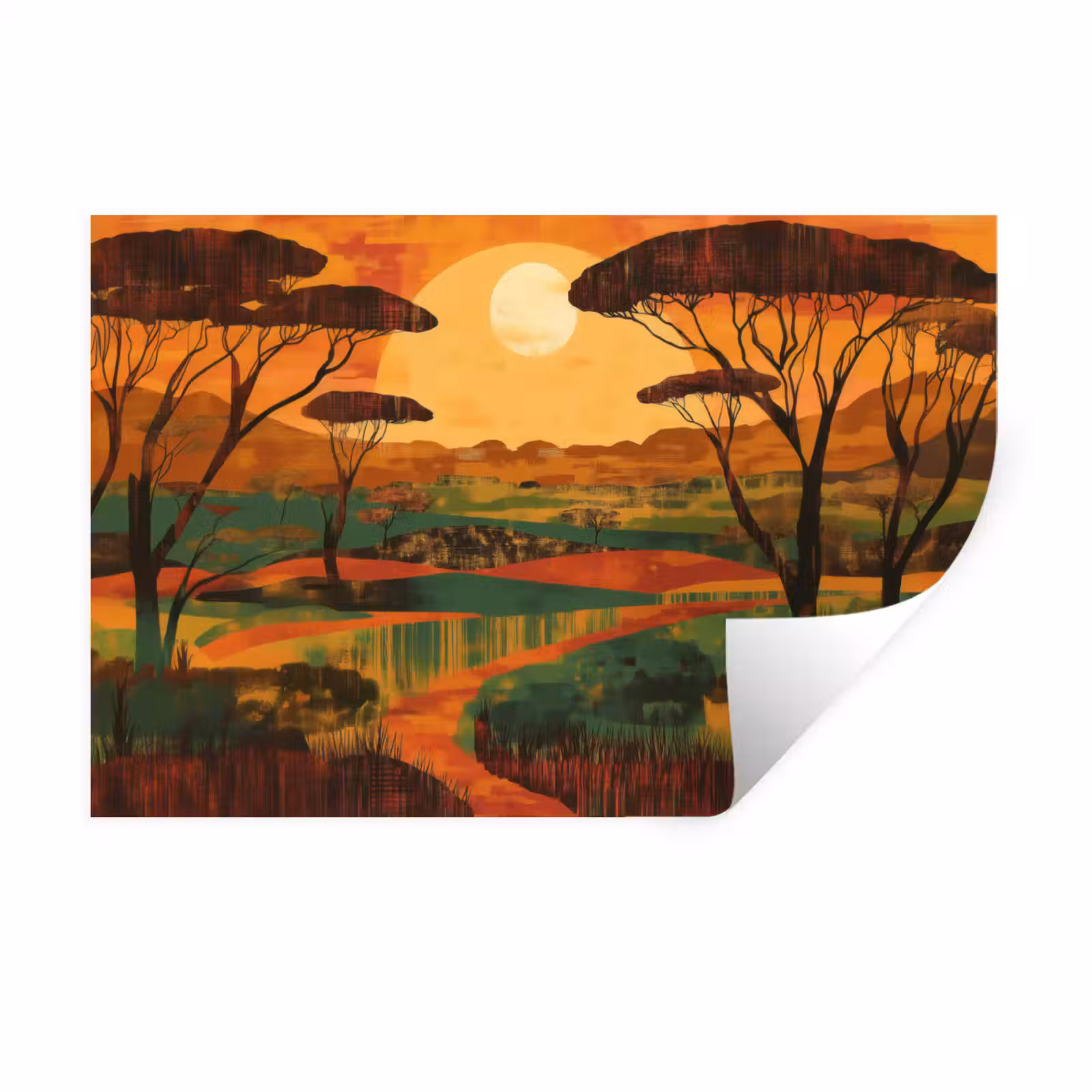 Muursticker - Landschap - Afrikaans - Zon — 1
