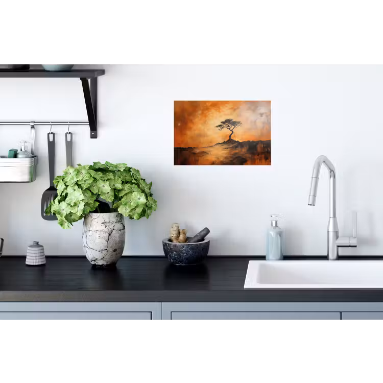 Muursticker - Boom - Landschap - Oranje — 2