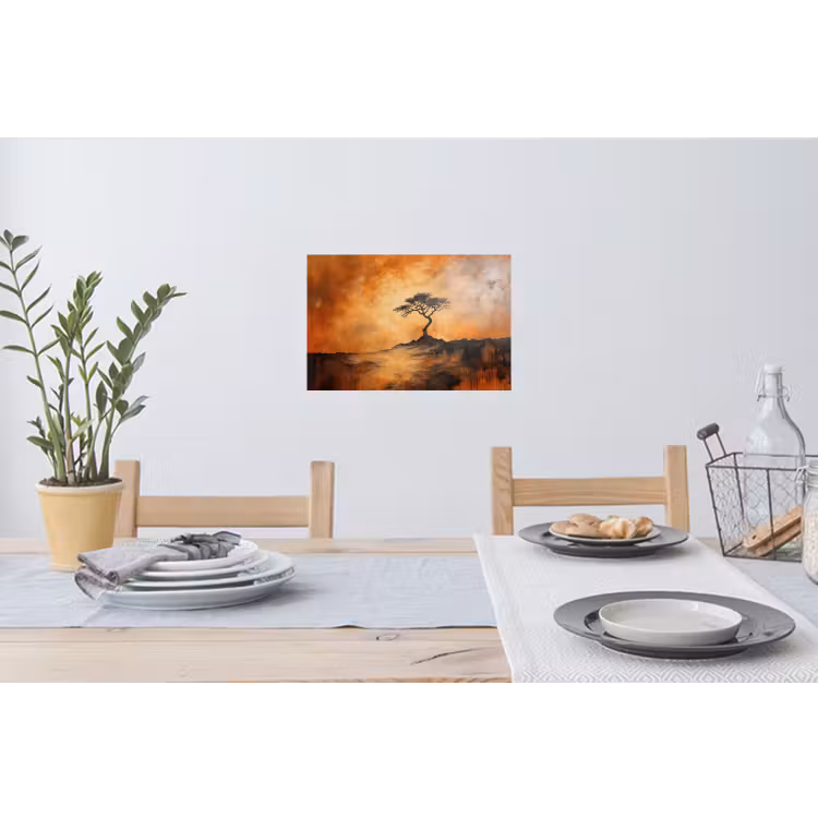 Muursticker - Boom - Landschap - Oranje — 3